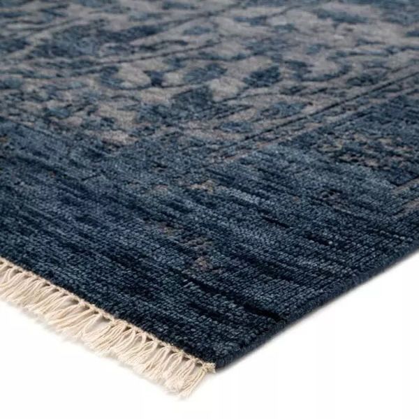 Abington Hand Knotted Medallion Blue/ Gray Area Rug image 3