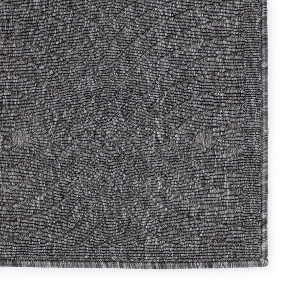 Ekon Indoor/ Outdoor Trellis Dark Gray Rug image 4