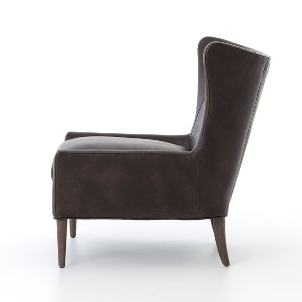 Product Image 9 for Marlow Wing Chair - Vintage Black from Four Hands