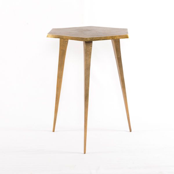 Product Image 3 for Hex End Table Raw Brass from Four Hands