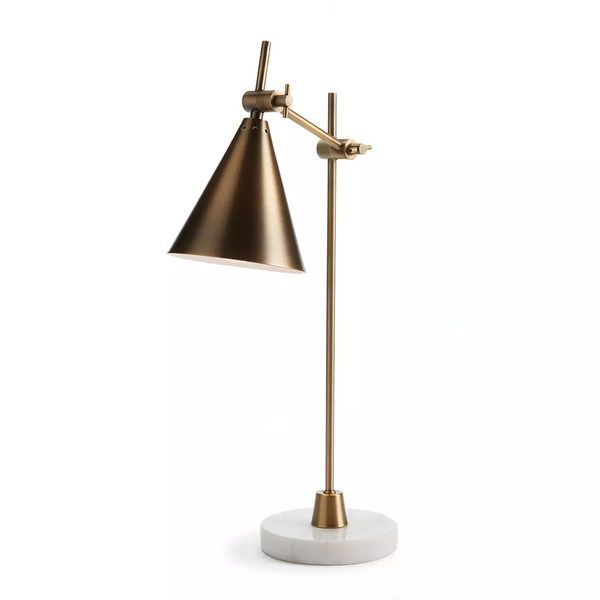 Arnoldi Marble and Brass Desk Lamp image 1