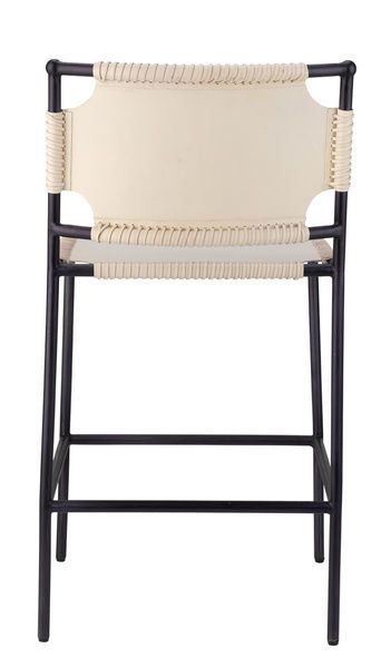 Asher Leather Off-White Counter Stool image 3