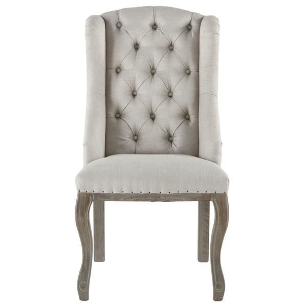 Product Image 6 for Portia Off White Tufted Linen Dining Chair from World Interiors