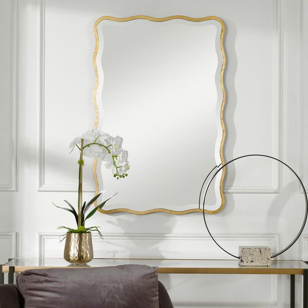 Product Image 2 for Aneta Rectangular Scalloped Gold Mirror from Uttermost
