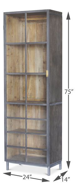 Product Image 4 for A Gem Of A Handle Display Cabinet, Grey from Sarreid Ltd.