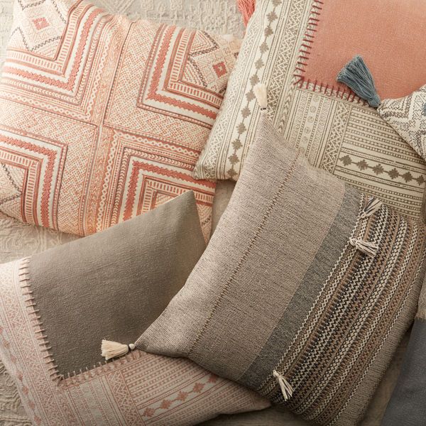 Product Image 5 for Saskia Pink/ Cream Tribal Polyester Throw Pillow from Jaipur 