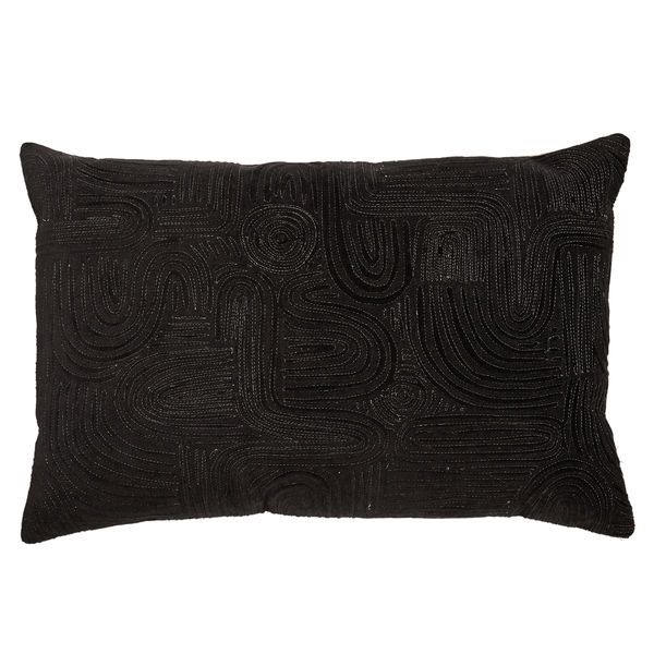 Product Image 5 for Pfeiffer Black/ Silver Abstract Lumbar Pillow from Jaipur 