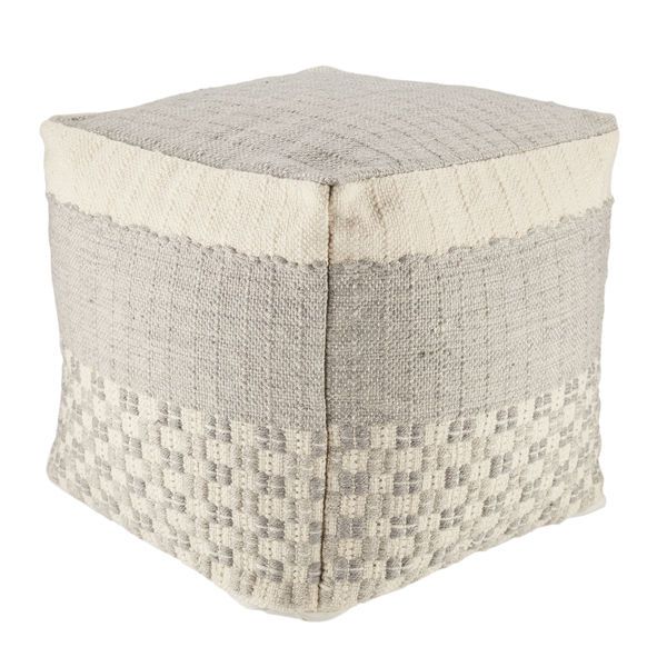 Product Image 3 for Seaton Indoor/ Outdoor Geometric Light Gray/ Cream Cube Pouf from Jaipur 