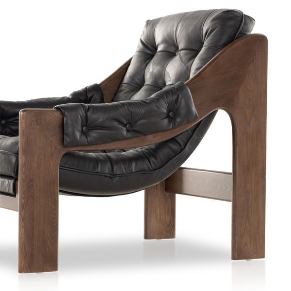Halston Top Grain Leather Chair - Heirloom Black image 3