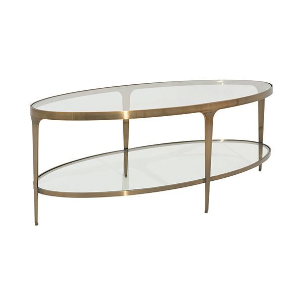 Product Image 3 for Brando Glass Top Oval Coffee Table from Worlds Away