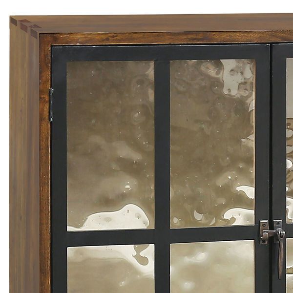 Product Image 4 for Modern America 4 Door Cabinet In Timber And Metal With Hand Poured Glass from Elk Home
