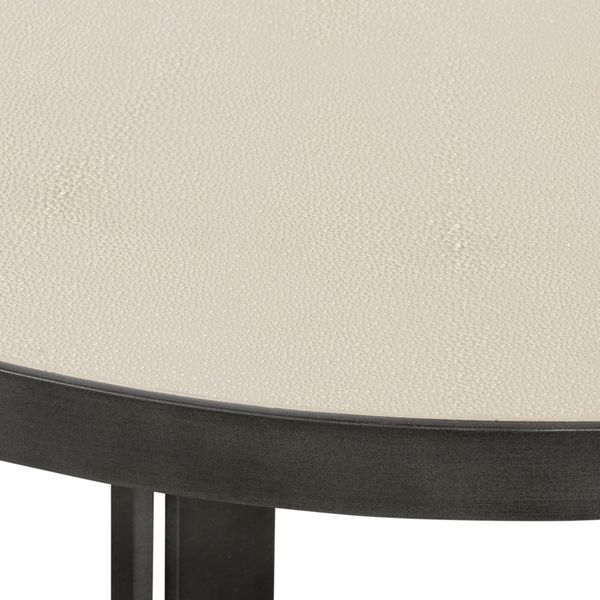 Shagreen Round Coffee Table Antique Brass image 4