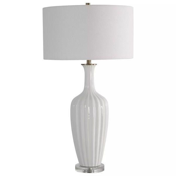 Product Image 7 for Strauss White Ceramic Table Lamp from Uttermost