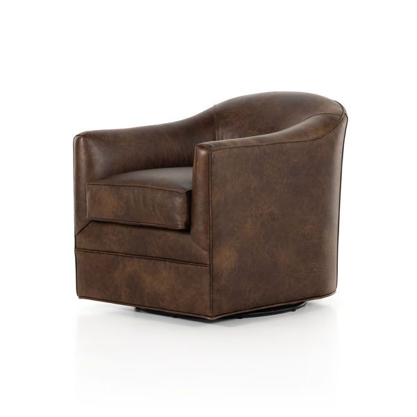 Quinton Round Swivel Accent Chair - Arvada Cigar image 1