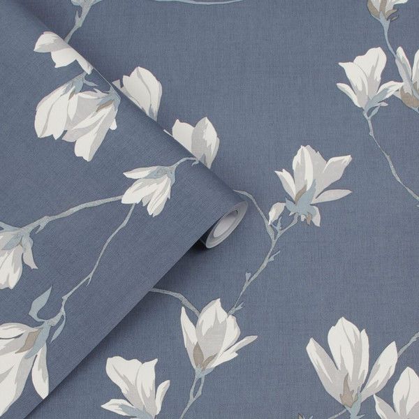 Product Image 1 for Laura Ashley Magnolia Grove Dusky Seaspray Floral Wallpaper from Graham & Brown