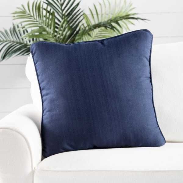 Product Image 3 for Sunnyside Navy Solid Indoor/ Outdoor Throw Pillow 20 Inch from Jaipur 
