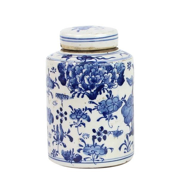 Product Image 2 for Blue & White Mini Tea Jar Lotus Floral from Legend of Asia