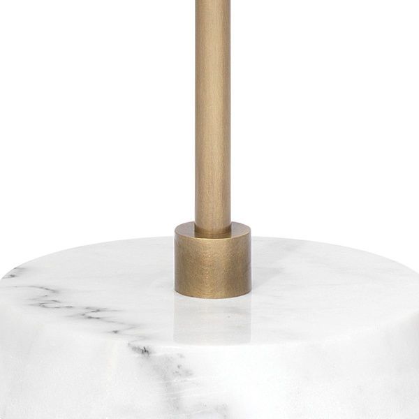 Minerva Twin Shade Floor Lamp in Antique Brass Metal & White Marble image 3