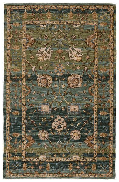 Product Image 4 for Vibe By Ahava Handmade Oriental Green/ Blue Rug from Jaipur 