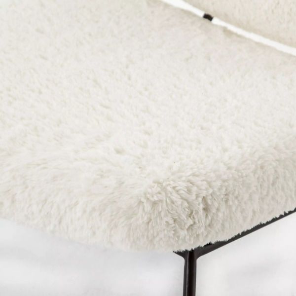 Caleb Small Accent Chair - Ivory Angora image 9