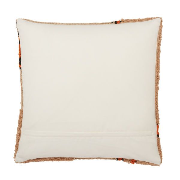 Kika Indoor/ Outdoor Beige/ Orange Tribal Pillow image 2