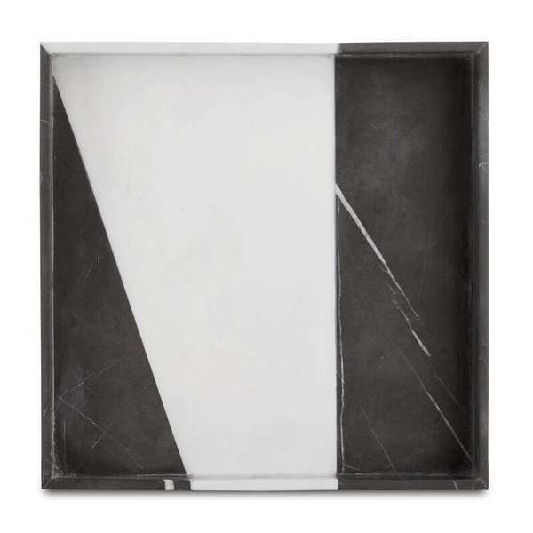 Product Image 3 for Sena Black and White Marble Tray from Currey & Company