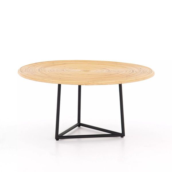 Clover Round Coffee Table Honey Rattan image 1