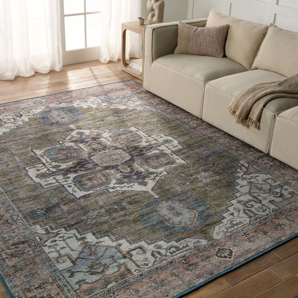 Product Image 7 for Chaplin Medallion Green/ Blue Rug from Jaipur 
