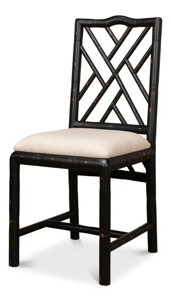 Product Image 2 for Brighton Bamboo Side Chair Black from Sarreid Ltd.