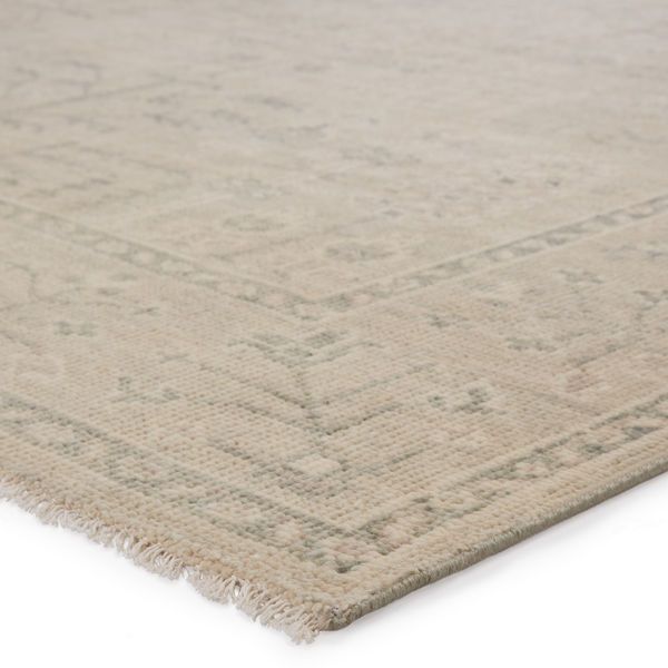 Ginerva Hand-Knotted Oriental Cream/ Green Rug image 2