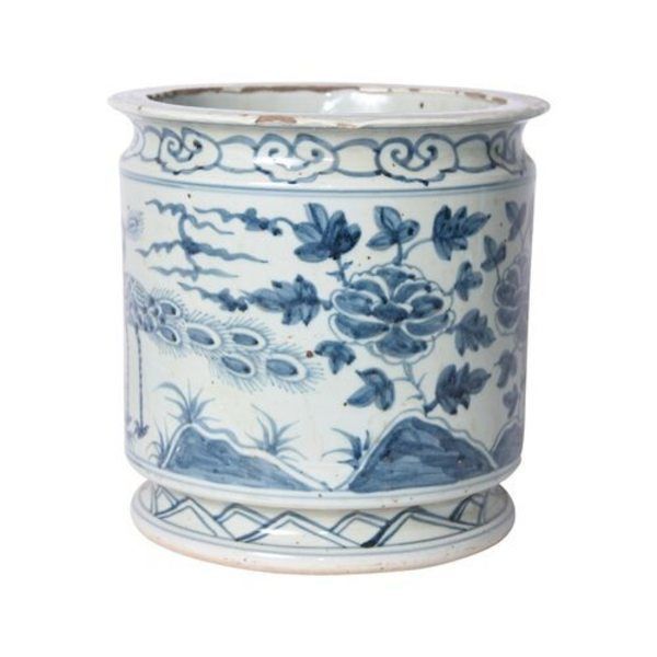 Product Image 2 for Blue & White Orchid Pot Bird Motif from Legend of Asia