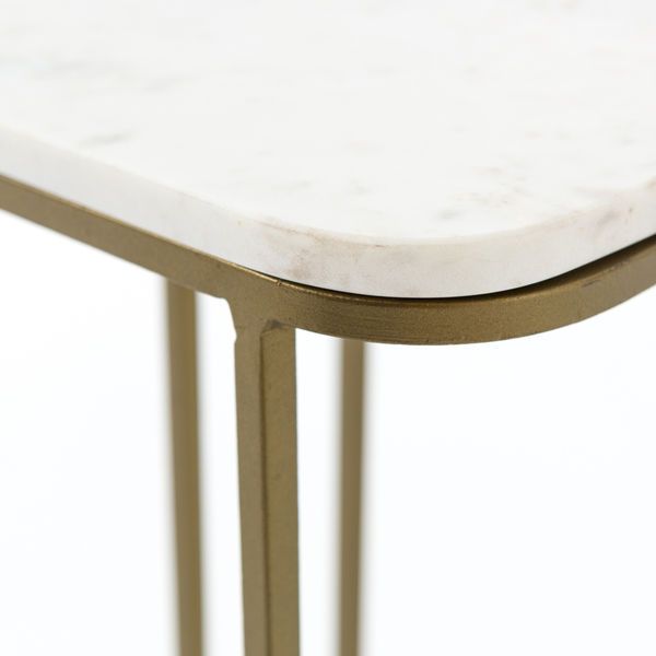 Adalley C Table Polished White Marble image 3