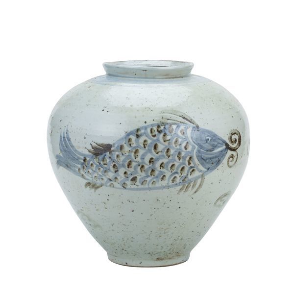 Product Image 3 for Blue & White Porcelain Silla Koi Fish Jar from Legend of Asia