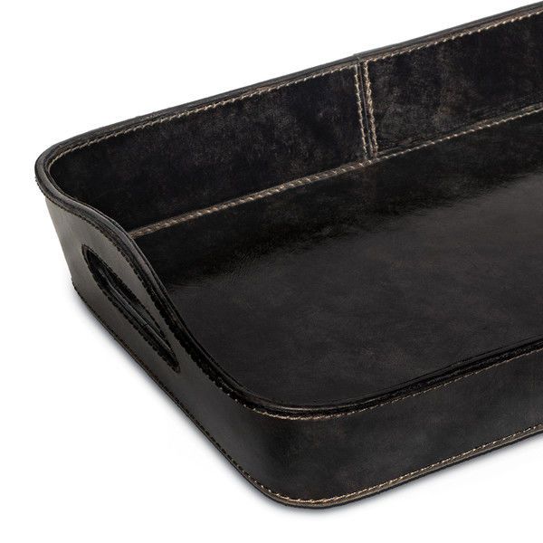 Product Image 3 for Derby Parlor Leather Tray - Black from Regina Andrew Design
