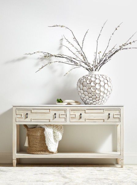 Product Image 13 for Emerie White Wash Pine Stone-Top 2-Drawer Entry Console from Essentials for Living
