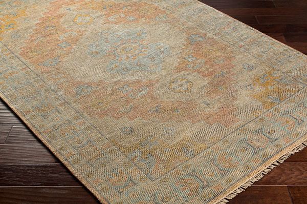 Product Image 4 for Nirvana Hand-Knotted Dusty Coral / Mustard Rug - 2' x 3' from Surya