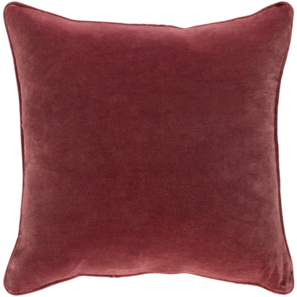 Safflower Garnet Velvet Pillow  image 1