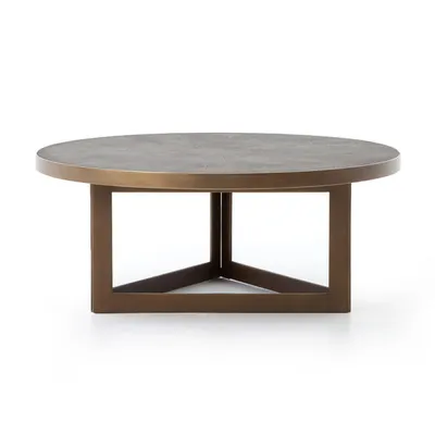 Shagreen Round Antique Brass Coffee Table | Scout & Nimble