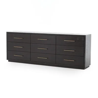 9 drawer black dresser for bedroom Elure Wood 9-Drawer Dresser main image 1