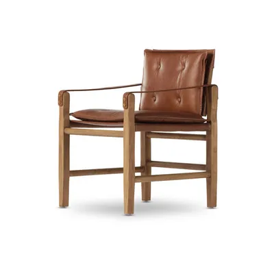Lenz Sonoma Chestnut Leather Dining Armchair | Scout & Nimble