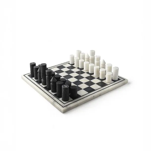 Product Image 1 for White & Black Marble Chess Set from BIDKHome