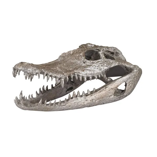 Product Image 1 for Decorative Crocodile Skull In Silver Leaf from Elk Home