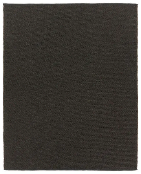 Solid woven indoor outdoor rug in dark brown and black with subtle diagonal stripes, 2 by 3 feet