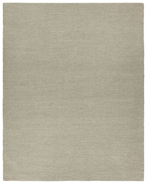 taupe and gray handwoven polyester rug with 1/3 inch high braided weave and textured solid design