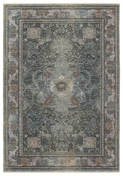 Product Image 1 for Israfel Updated Traditional Medallion Blue/ Green Rug - 3' x 8' from Jaipur 