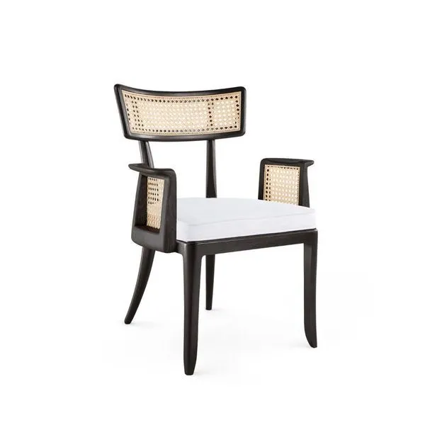 Product Image 1 for Marshall Cane and Linen Arm Chair in Espresso from Villa & House