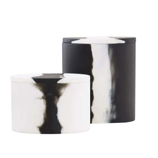 Product Image 8 for Hollie Black & White Oval Resin Containers, Set of 2 from Arteriors