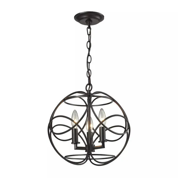 Product Image 1 for Chandette 3 Light Pendant In Oil Rubbed Bronze from Elk Lighting
