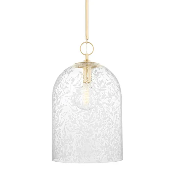 Product Image 1 for Belleville 1-Light Large Large Pendant - Aged Brass from Hudson Valley