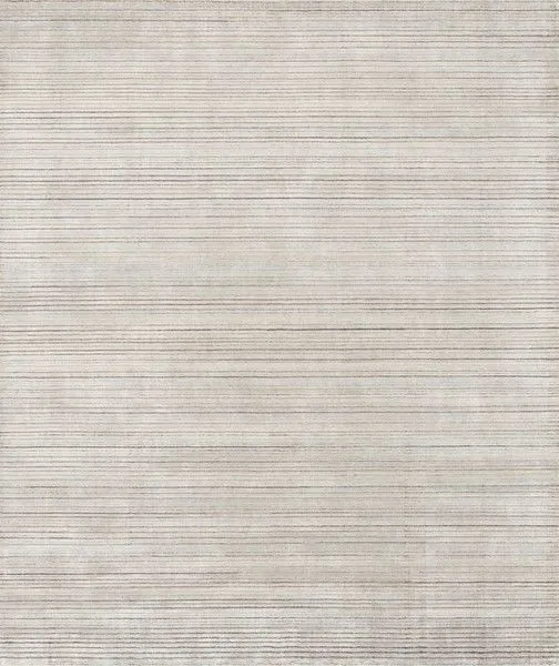 Bellamy Sky Rug with subtle tonal stripes in neutral colors and contrasting pile heights for a silky, textured look